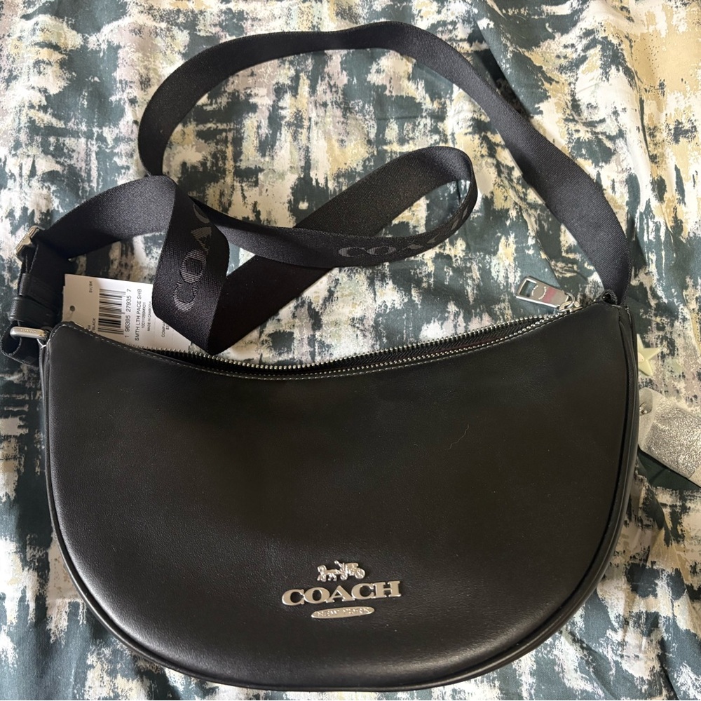 Coach Black Leather Aria Shoulder Bag